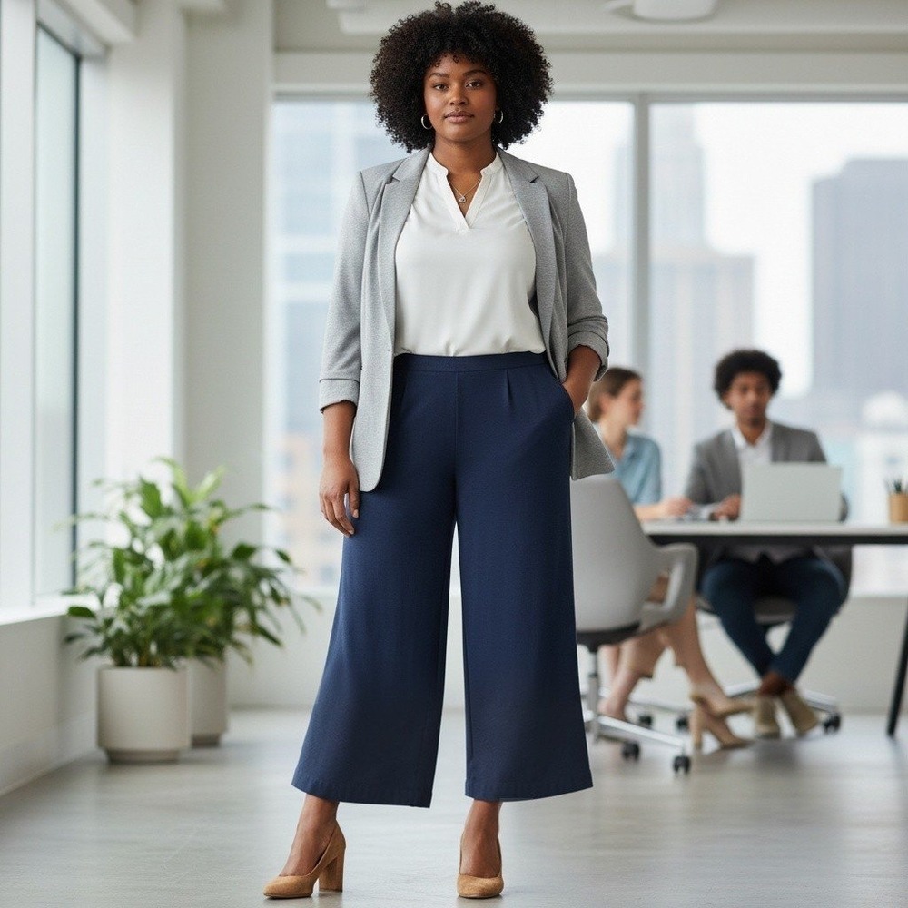 Member's Mark Womens Knit Wide Leg Trouser Blue XL